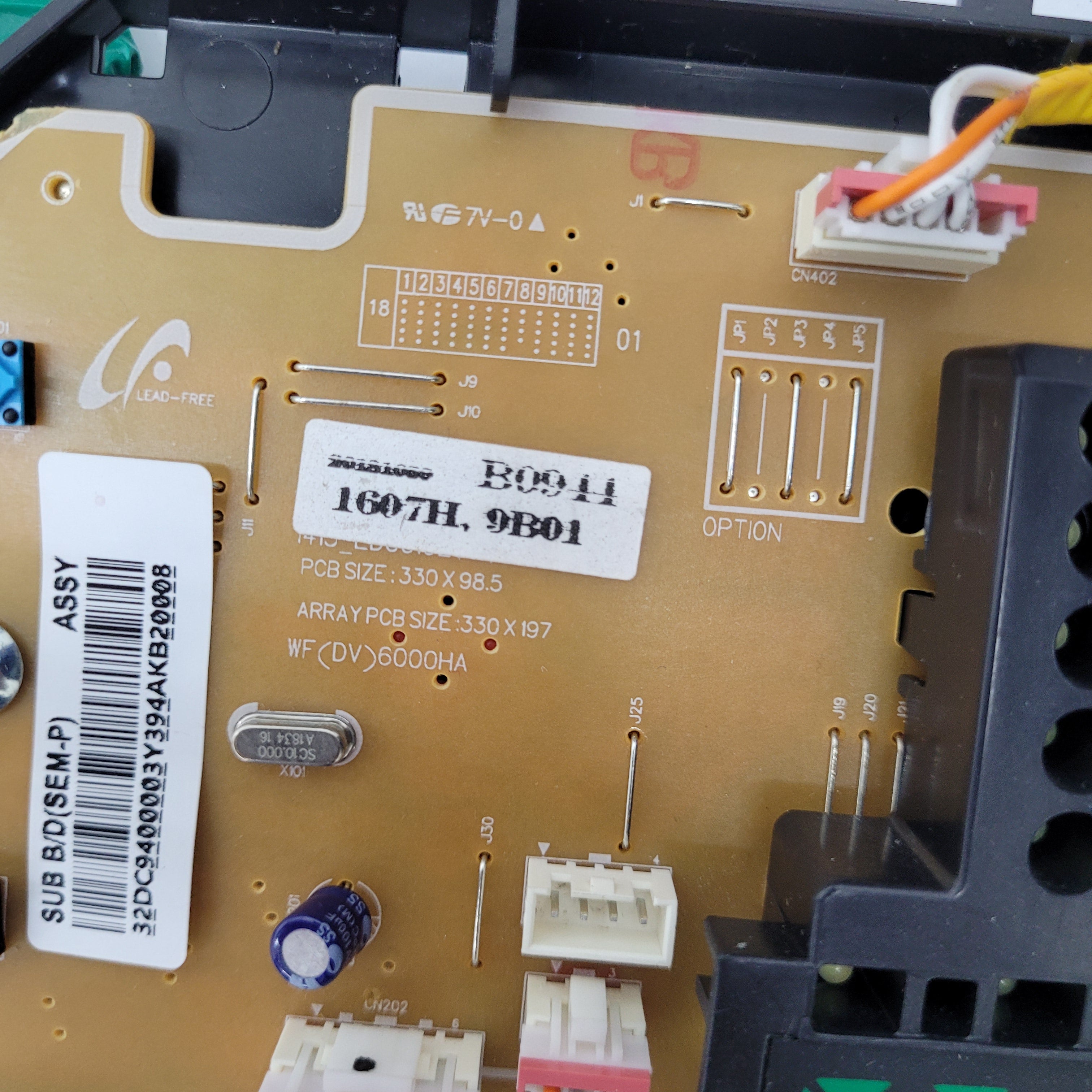 Samsung Dryer Display Control Board DC61-02684