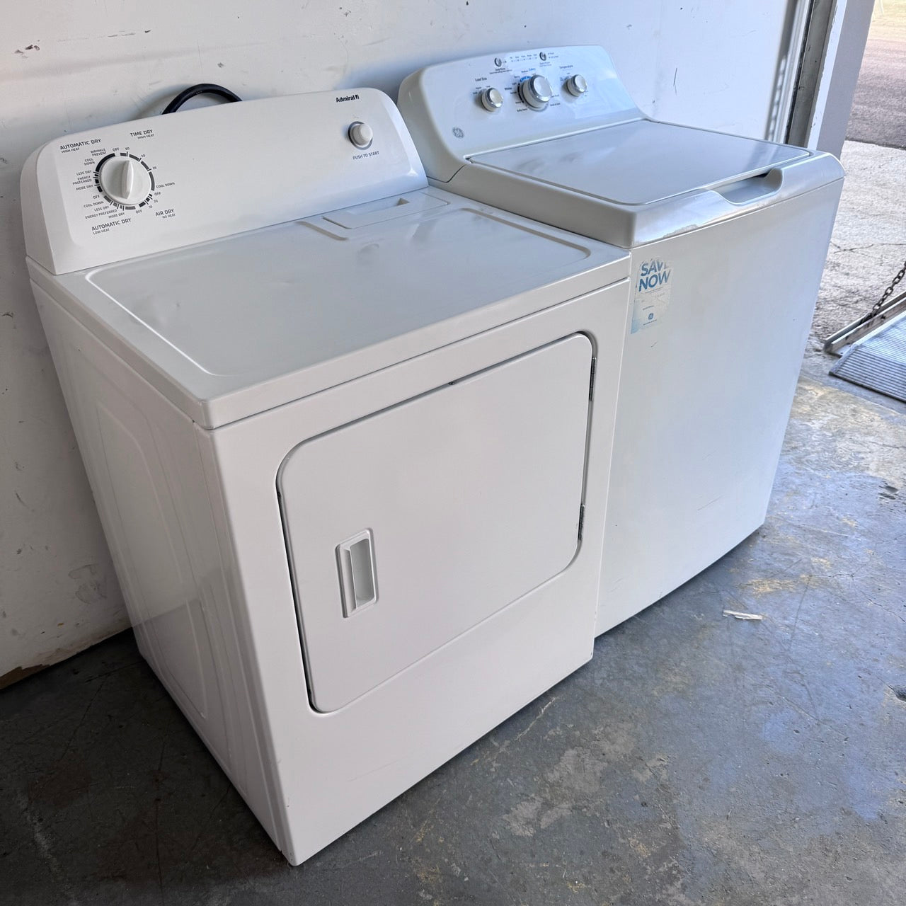 GE Washer and Admiral Dryer Set