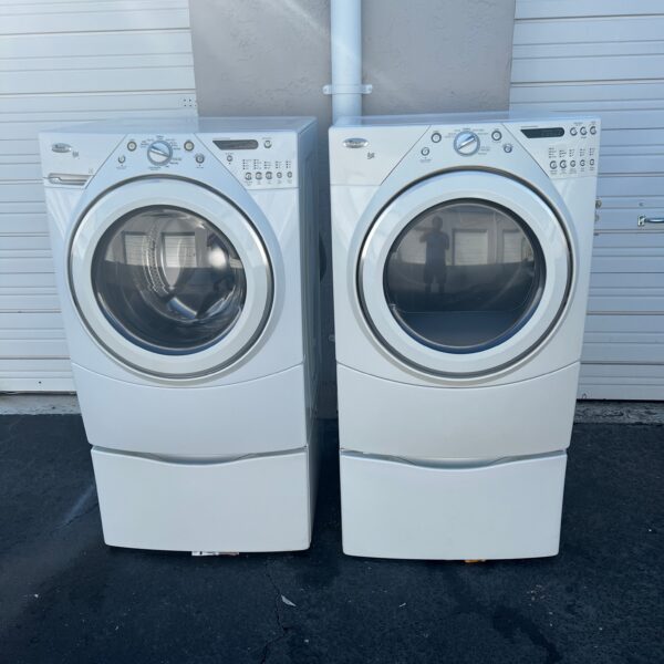 Whirlpool Washer and Dryer Front Load with Pedestals