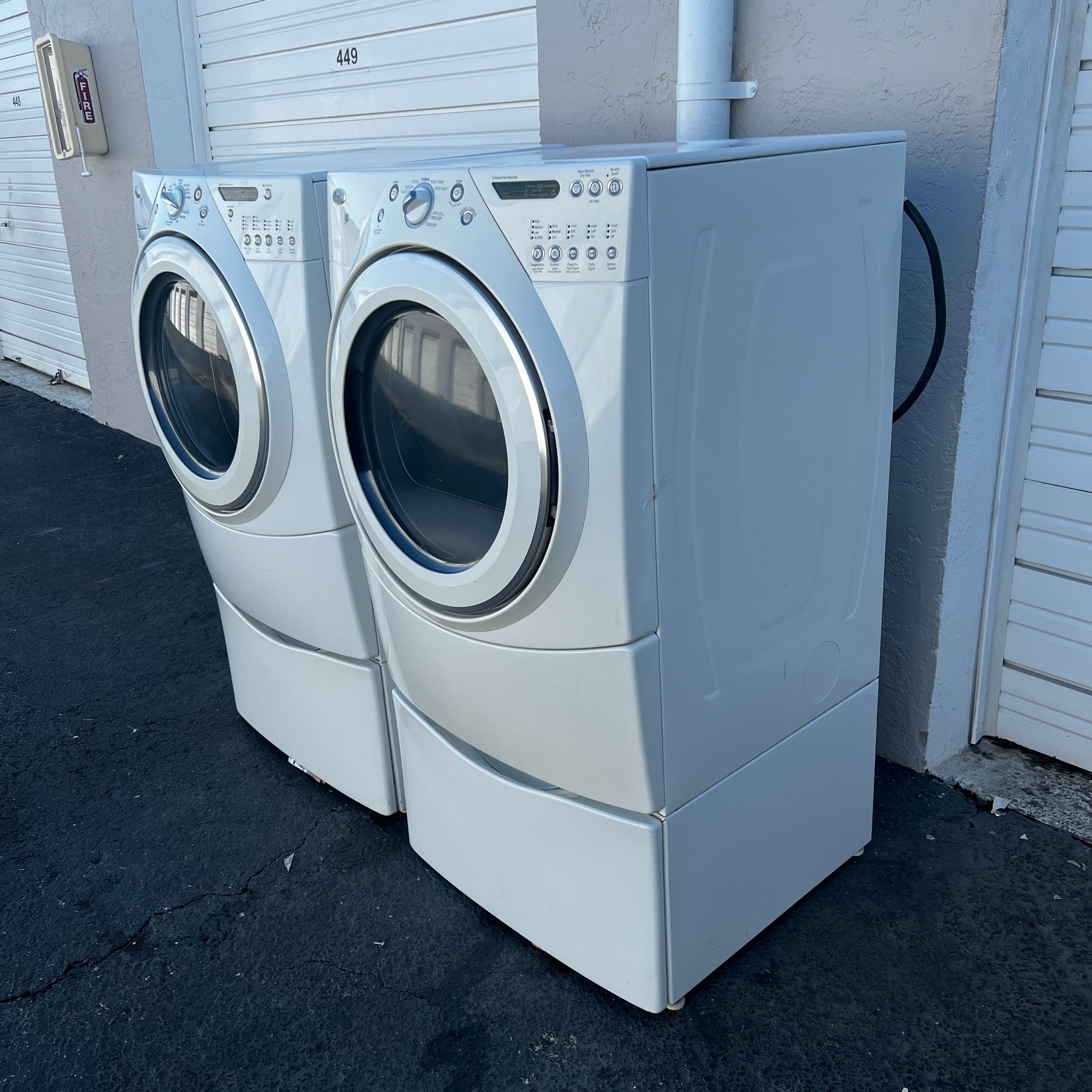 Whirlpool Washer and Dryer Front Load with Pedestals