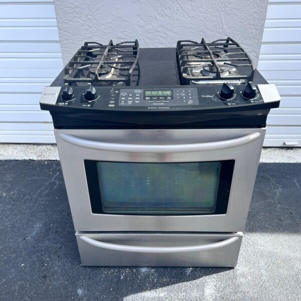 Kenmore Gas Stove: Gas Cooktop. Electric Oven - Stainless Steel