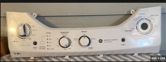 GE Stacked Laundry Center Control Panel WE20X27260