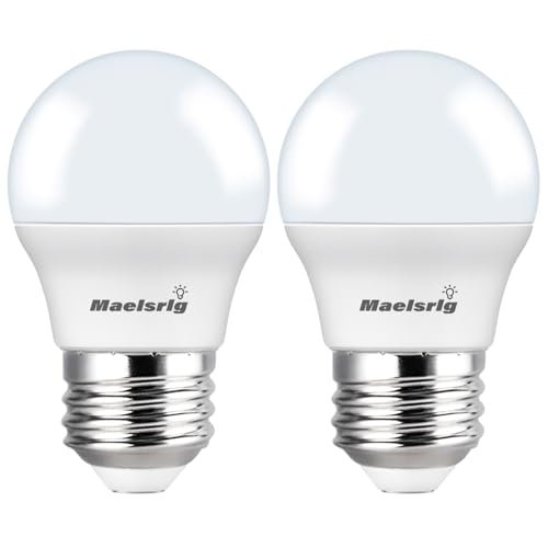 Maelsrlg 40 Watt Equivalent Refrigerator Light Bulb, 90+CRI, 5W 600LM Fridge Bulb 5000K Daylight, Waterproof A15 E26 Base, 25,000Hrs Lifespan for Freezer Frigidaire Replacement, 2-Pack