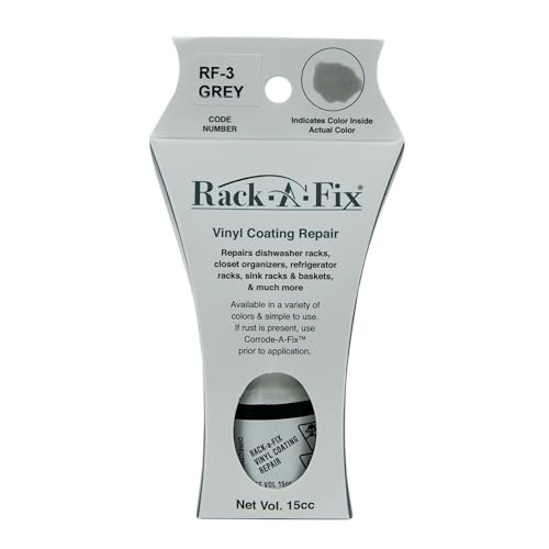 Rack-A-Fix Rf-3 Vinyl Dishwasher Rack Repair Coating & More, Appliance Touch-Up Paint, Grey