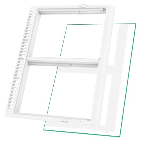 UPGRADED 240364787 Refrigerator Crisper Drawer Cover with 240350608 Crisper Glass Replacement Compatible with Frigidaire kenmore Refrigerator Drawer Replacement, Fridge Crisper Pan Drawer Cover