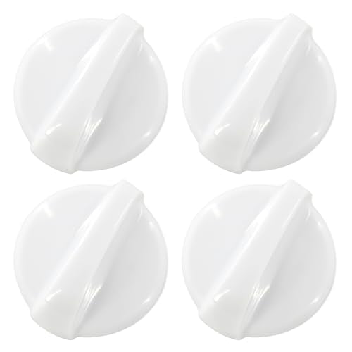 GYOFFULL 4 Pack WB03T10282 Stove Knob White Gas Oven Range Control Assembly