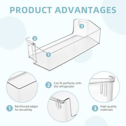 2 PACK W10900538 W11239961 Refrigerator Door Shelf Bin (RIGHT) BY AMI PARTS - Image 8