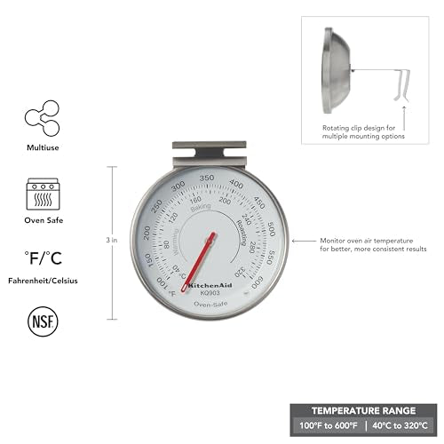 KitchenAid 3-in Dial Oven Thermometer, Temperature Range: 100°F to 600°F - Image 4