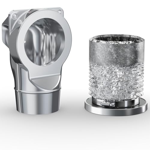 JEEVONY Magnetic Dryer Vent Coupling DV90 Airtight Seal Dryer Vent Connector Kit Easy to Clean Quick Connector Including a 2.6ft 4" Duct and two Clamps