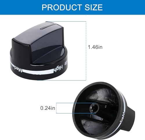 W10339442 Gas Stove Knob, Black Whirlpool Stove Parts Replacements fit for Whirlpool Range/Stove/Oven WPW10339442 PS3507188 (1 Pack) - Image 7