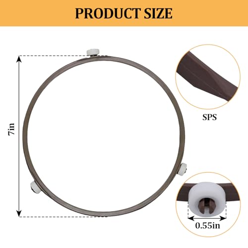 Microwave Turntable Ring Replacement 7-Inch Microwave Oven Spinner Replacement Parts with 3 Smooth Rollers Universal Fit for Most Microwaves - Image 4