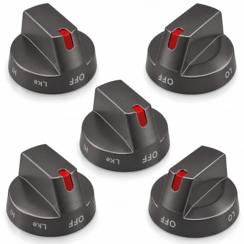 DG64-00473B for Samsung Stove Knob Replacement, Stainless Steel Reinforced with Scratch-Resistant Black Coating – Compatible with Samsung Gas Range/Oven Stove