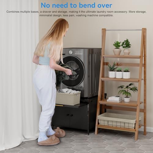 ZealWe 2 Pack 29" Laundry Pedestal for Washer and Dryer,700LBS CAP,Black - Image 8
