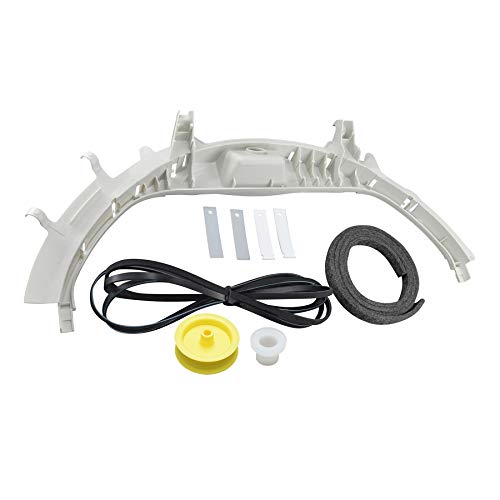 WE49X20697 Dryer Bearing Kit Compatible with GE Contains WE3M26 Top Bearing WE9M30 Drum Felt WE12M29 Belt WE1M1067 Bearing Slides WE1M504 Glide Slides WE12X83 Pulley Idler WE3X75 Drum Support Bearing