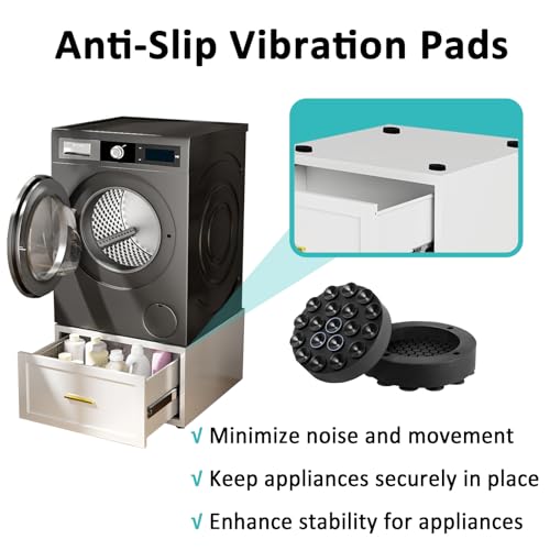 Qxdyt 2-Pack Washer and Dryer Pedestals,440LBS Metal Portable Washer and Dryer Stand Heavy Duty, 28''W Universal Laundry Pedestal for Washer and Dryer, Anti-Vibration Washing Machine Stand-White - Image 8