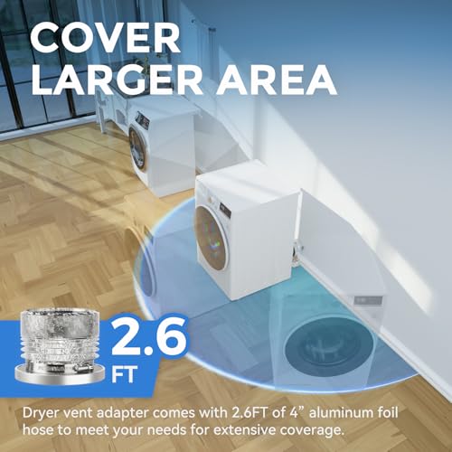 JEEVONY Magnetic Dryer Vent Coupling DV90 Airtight Seal Dryer Vent Connector Kit Easy to Clean Quick Connector Including a 2.6ft 4" Duct and two Clamps - Image 6