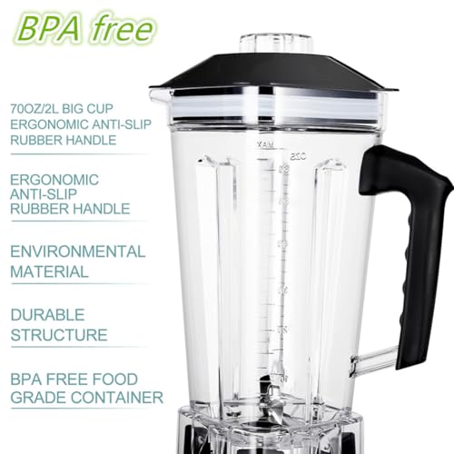 70-Ounce BPA Free Container for Blender, Large Size replacement Jar with Blade and Lid, Suibable for Yanike Blender - Image 3
