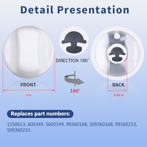 Reyhoar Upgraded 2Pcs S600349 Range Hood Knob, S99360233 Vent Hood Fan Control Knob Replacement Part fit for Broan Nutone, White - Image 6