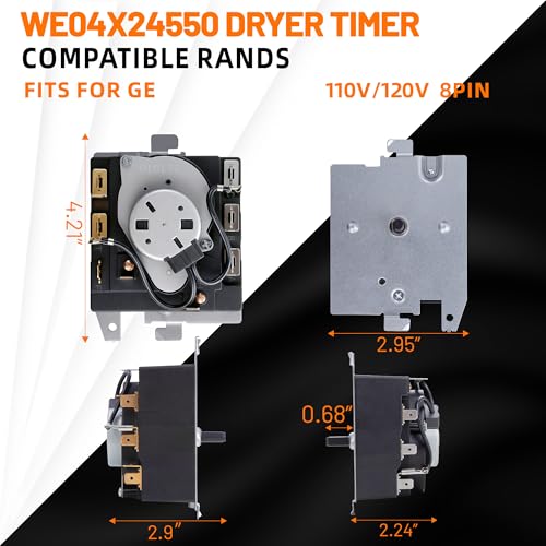 WE04X24550 234D2377P004 Dryer Timer Replacement for GE Dryer Parts Fit for GE GTD42EASJ2WW GTD42GASJ2WW GTX42EASJ2WW GTD42GASJ3WW GTD42EASJ1WW GTD48GASW0WB GTD42EASJ0WW GTD42EASJ3WW GTX42GASJ0WW - Image 6