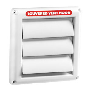 Deflecto Outdoor Dryer Vent Cover 4-Inch with Louvered Gravity Damper White