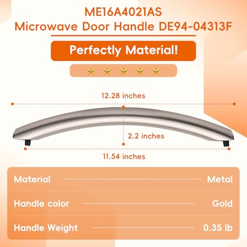 Upgrade ME16A4021AS Microwave Door Handle(Rose Gold 12.28in), Replaces with Samsung Microwave Handle ME16A4021AS, with 2 Screws, DE94-04313F Microwave Door Handle, 365 Days Warranty - Image 4