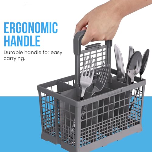 NATIKON Universal Dishwasher Utensils Silverware Cutlery Basket Compatible with Maytag, Samsung, Kenmore,GE, Bosch, Whirlpool, KitchenAid and Many More (Gray) - Image 6