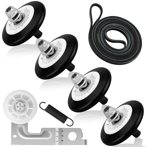 Upgraded Dryer Repair Kit Fits for LG. Kenmore. Gas Dryer Includes 4581EL2002C Dryer Drum Roller Replacement 4400EL2001A Dryer Belt and 4561EL3002A Dryer Idler Pulley by NISHCON