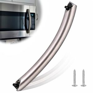 Upgrade ME16A4021AS Microwave Door Handle, DE94-04313F Assembly Handle Compatible with Samsung Microwave Handle ME16A4021AS, Alloy Material, with 2 Screw