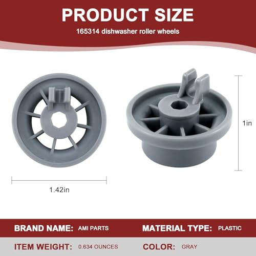 8 Packs 165314 Dishwasher Wheels Lower Rack Fit for Bo-sch Ken-more - Image 4
