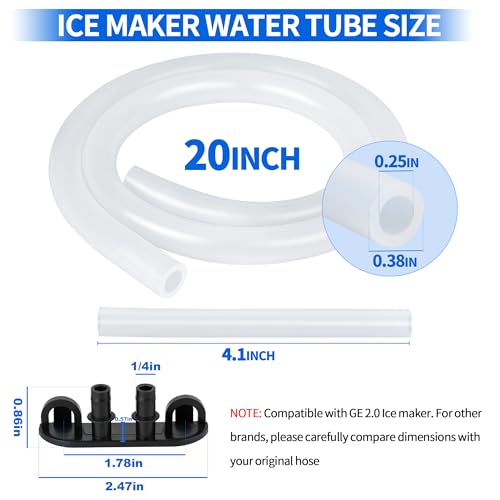 Ice Maker Drain Tube Fit for GE 2.0, Water Line Replacement for Original GE Opal Nugget Countertop Ices Maker, External Silicone Water Tube Fit for Opal Ice Maker Tubing Replacement Parts - Image 8
