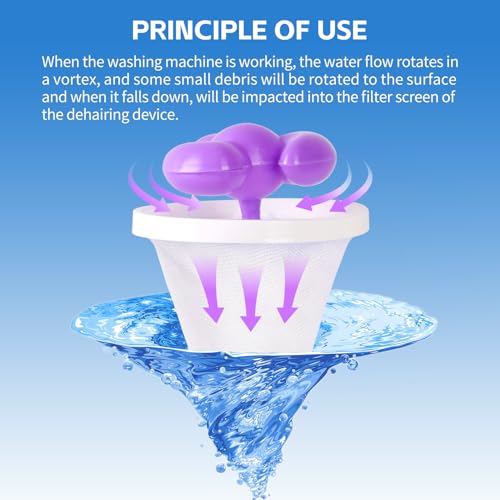 Washing Machine Lint Catcher & Hair Catcher for Top Load Washer - Reusable Floating Pet Hair Remover, 8 Pack Mixed 3 Colors - Image 4