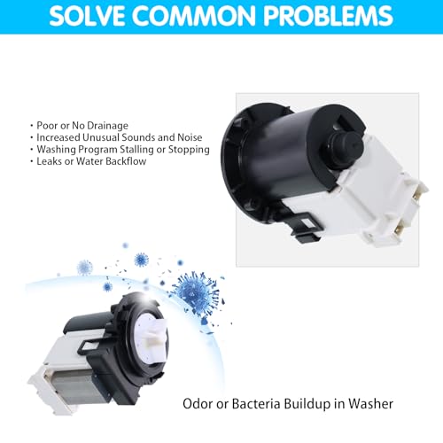 WM9000HVA WM3470HVA WM4270HVA WM3270CW Washer Drain Pump Motor - Image 8