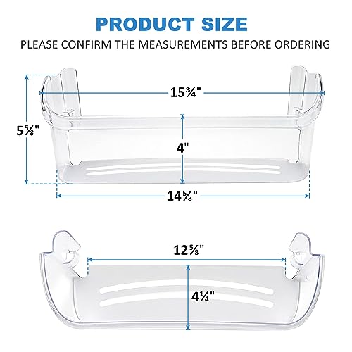 2 Pack UPGRADED 242126602 Refrigerator Door Bin Shelf Replacement for Frigidaire Electrolux Refrigerator Door Shelf Bin Bottom 2 Shelves - Side Shelf Rack Parts AP6278233 PS12364199 4547407 - Image 4