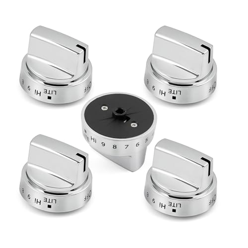 Anniparts WB03X24818 KIP 5G92 Stove Knobs Cooktop Replacement Parts for GE Range Cooktop Oven Knob Adora JGB700SEJ4SS Gas Stove Top Knob JGB735SP1SS JGB700SEJ1SS Surface Burner Control Knobs 5 Pcs