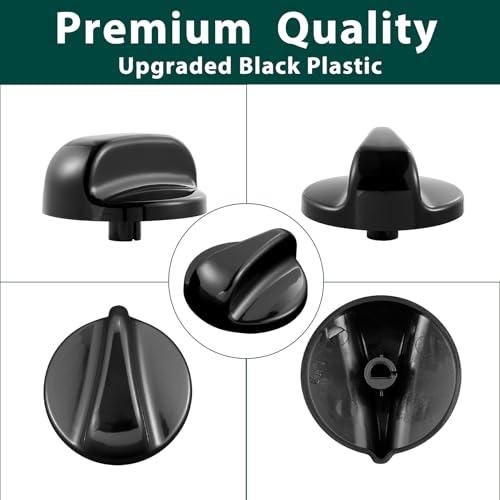 WB03K10035 Stove Knobs Cooktop Replacement Parts for GE Range Cooktop Oven Knob Black Plastic GE Hotpoint General Electric Burner Control XL44 Stove Knob KIP 5963 183d5598 Stove Top Knobs 4 Pcs - Image 8