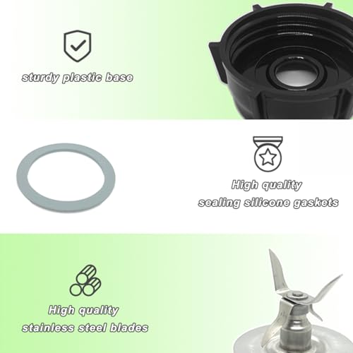 for Oster Blender Replacement Parts Blender Ice Crusher Blade with Jar Base Cap and Two Rubber O Ring Sealing Ring Gasket, Compatible with Oster Osterizer Blenders Accessories - Image 6