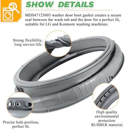 2026 Upgraded MDS47123605 Washer Door Boot Gasket 0EM Rubber Seal - Image 4