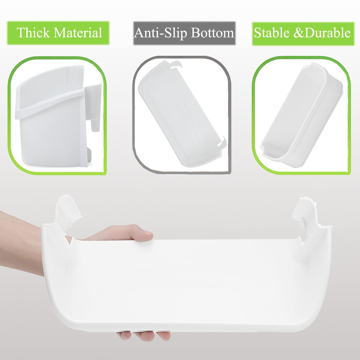 NFURUI 240323001 Refrigerator Door Shelf Bin Replacement, Compatible with Frigidaire FFHS2622MSJ FRS6LR5EB2 FGHS2644KF2 FRS6R4EW2 FFSS2614QS6A FRS6HR45KS0 FFHS2622MSYA Bottom Door Shelves, 2 Pack - Image 3