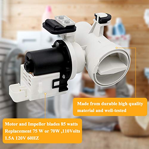 WPW10730972 W10130913 W10130913-B Washer Drain Pump Assembly-Exact for Whirlpool Duet Washer,Maytag 2000 3000 4000 Series,Kenmore he2t plus, Replaces 8540024 W10117829 by TOMOON - Image 8