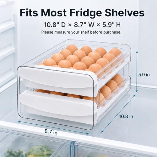 Zagtag Egg Holder for Fridge, 40-Egg Refrigerator Organizer with Drawers - Image 4