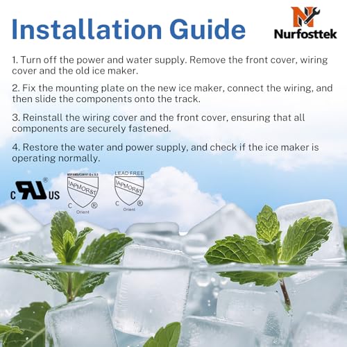 Nurfosttek 2198597 Ice Maker, 185W 115V 60Hz, Fit for Whirlpool, Maytag - Image 8