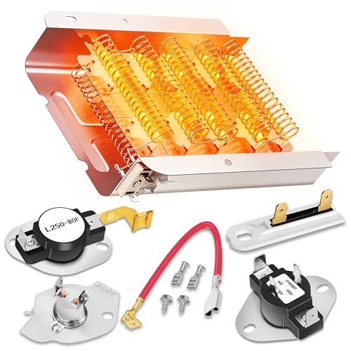 279838 Dryer Heating Element for Amana NED4655EW1 NED4600YQ1 NED4655EW0 NED4600YQ0 NED4500TQ0 NED4500VQ0 NED4700YQ1 NED4705EW0 NED4800VQ0 NED4800VQ1 NED5200TQ0 NED5240TQ0 NED5400TQ0