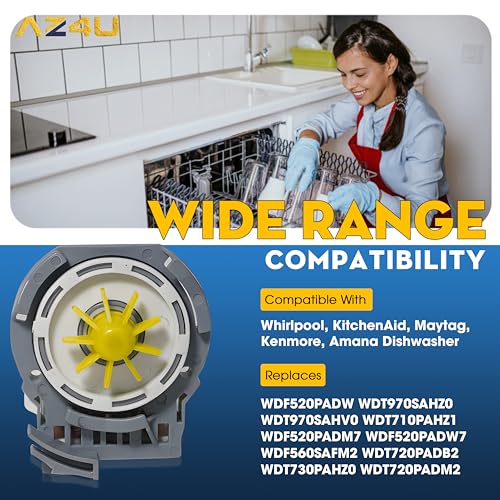 AZ4U Dishwasher Drain Pump Motor For Whirlpool WDF520PADW WDF560SAFM2 - Image 8