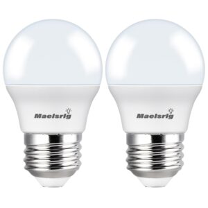 Maelsrlg 40 Watt Equivalent Refrigerator Light Bulb, 90+CRI, 5W 600LM Fridge Bulb 5000K Daylight, Waterproof A15 E26 Base, 25,000Hrs Lifespan for Freezer Frigidaire Replacement, 2-Pack