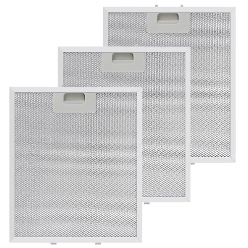 Updated W10169961A Range Hood Filter Replacement (3PCS) by Techecook, 5-Layer Aluminum Mesh Hood Grease Filter 10.5 x 12 Inch Fit for Whirlpool, Kitchen Aid, Jenn-Air Range Hoods
