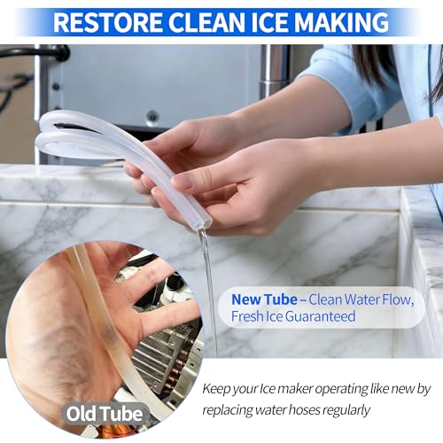 Ice Maker Drain Tube Fit for GE 2.0, Water Line Replacement for Original GE Opal Nugget Countertop Ices Maker, External Silicone Water Tube Fit for Opal Ice Maker Tubing Replacement Parts - Image 4