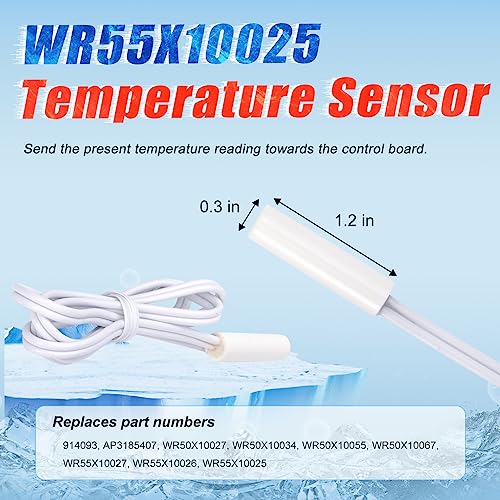 M Motico WR51X10055 Refrigerator Defrost Heater Kit, WR55X10025 Refrigerator Temperature Sensor, WR50X10068 Defrost Thermostat Compatible with General Electric Hotpoint Refrigerators - Image 8