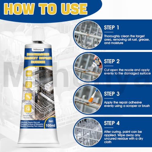 3.38 Oz Dishwasher Rack Repair Kit, High Low Temperature Pressure Resistant - Image 8