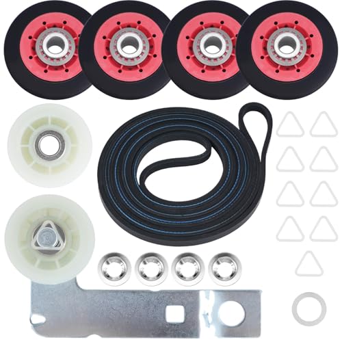 Dryer Idler Pulley Kit Drum Roller Repair Kit May-tag MEDX655DW1/MEDB765FW0/MEDB835DW4/MEDB835DW3/MEDC215EW1/MEDB855DC4/MED5500FW1/MGD5500FW0 Belt Replacement. - Image 7