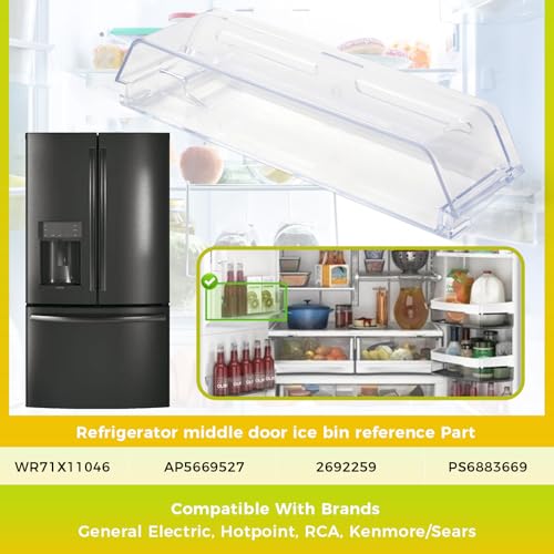 WR71X11046 Refrigerator Door Bin Compatible with GE Refrigerators, Refrigerator Middle Door Ice Bin for Restoring Storage Space and Organization - Image 6